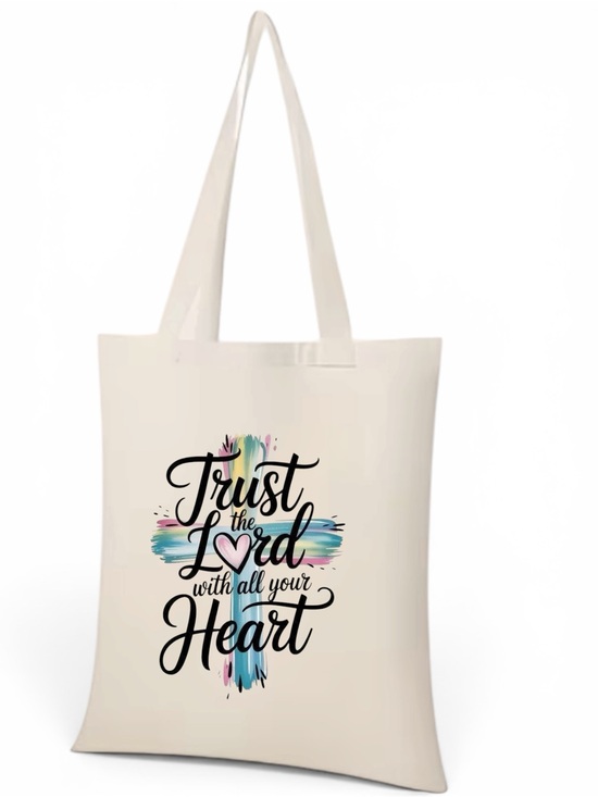 Pinkie7775 Handbags - Faith-Inspired Cream Tote Bag – Trust the Lord Design